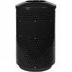 Ex-Cell Kaiser Arena 51 Series ARENA-51 51 Gallon Black Steel Customizable Outdoor Trash Receptacle with Dome Top