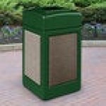 Commercial Zone 720354 StoneTec 42 Gallon Forest Green Square Decorative Trash Can with Riverstone Panels Commercial Zone 720354 StoneTec 42 Gallon Forest Green Square Decorative Trash Can with Riverstone Panels