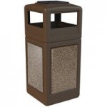 Commercial Zone 720354 StoneTec 42 Gallon Forest Green Square Decorative Trash Can with Riverstone Panels Commercial Zone 720354 StoneTec 42 Gallon Forest Green Square Decorative Trash Can with Riverstone Panels