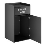 Lancaster Table & Seating Waste 35 Gallon Black Waste Receptacle Enclosure with Lancaster Table & Seating Waste 35 Gallon Black Waste Receptacle Enclosure with