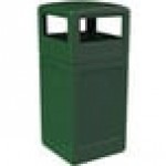 Commercial Zone 73295399 PolyTec 42 Gallon Square Forest Green Trash Can and Dome Lid Set