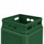 Commercial Zone 73295399 PolyTec 42 Gallon Square Forest Green Trash Can and Dome Lid Set