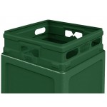 Commercial Zone 73295399 PolyTec 42 Gallon Square Forest Green Trash Can and Dome Lid Set