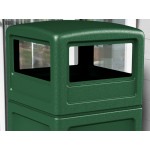 Commercial Zone 73295399 PolyTec 42 Gallon Square Forest Green Trash Can and Dome Lid Set