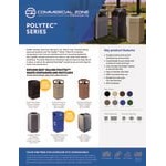 Commercial Zone 73295399 PolyTec 42 Gallon Square Forest Green Trash Can and Dome Lid Set