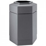 Commercial Zone 73295399 PolyTec 42 Gallon Square Forest Green Trash Can and Dome Lid Set