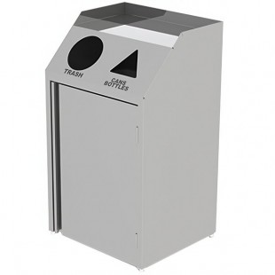 Lakeside 4312 Stainless Steel Rectangular Refuse / Recycle Station with Front Access - 26 1/2