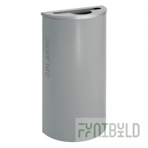 Ex-Cell Kaiser RC-KDHR-PL BT-HMG Black Tie Kaleidoscope Hammered Gray Half Round 8 Gallon Plastic Receptacle