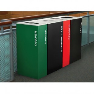 Ex-Cell Kaiser RC-KD36-C BLX Kaleidoscope XL Series Black Texture Square 36 Gallon Customizable Cans / Bottles Receptacle