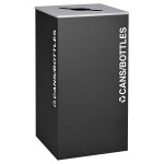 Ex-Cell Kaiser RC-KD36-C BLX Kaleidoscope XL Series Black Texture Square 36 Gallon Customizable Cans / Bottles Receptacle