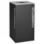 Ex-Cell Kaiser RC-KD36-C BLX Kaleidoscope XL Series Black Texture Square 36 Gallon Customizable Cans / Bottles Receptacle
