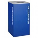 Ex-Cell Kaiser RC-KD36-C BLX Kaleidoscope XL Series Black Texture Square 36 Gallon Customizable Cans / Bottles Receptacle