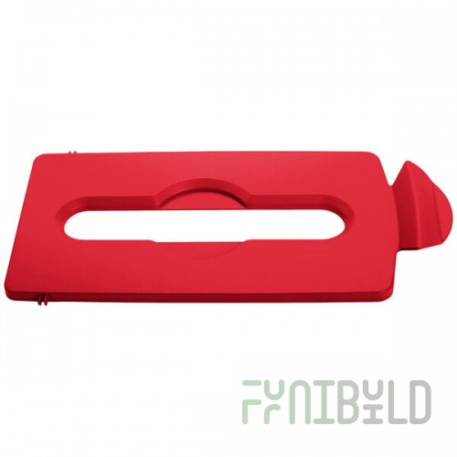 Rubbermaid® 2007194 Slim Jim Recycling Red Rectangular Hinged Paper Lid Insert