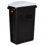 Rubbermaid® Slim Jim 92 Qt. / 23 Gallon Black Rectangular Trash Can with Light Gray Handled Lid Rubbermaid® Slim Jim 92 Qt. / 23 Gallon Black Rectangular Trash Can with Light Gray Handled Lid