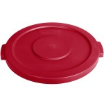 Carlisle 84102105 Bronco 20 Gallon Red Flat Round Trash Can Lid