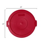 Carlisle 84102105 Bronco 20 Gallon Red Flat Round Trash Can Lid