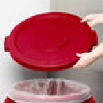 Carlisle 84102105 Bronco 20 Gallon Red Flat Round Trash Can Lid