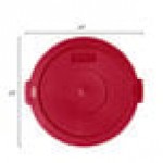 Carlisle 84102105 Bronco 20 Gallon Red Flat Round Trash Can Lid