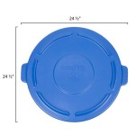 Rubbermaid® 1779636 BRUTE 44 Gallon Blue Round Trash Can Lid