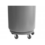 Lavex 44 Gallon Gray Round Commercial Trash Can Kit with Yellow Rim Caddy / Dolly Lavex 44 Gallon Gray Round Commercial Trash Can Kit with Yellow Rim Caddy / Dolly