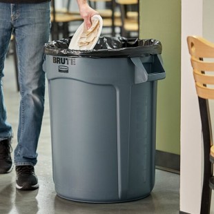 Rubbermaid® FG263200GRAY BRUTE 32 Gallon Gray Round Trash Can
