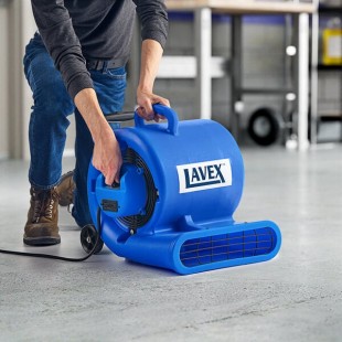 Lavex 3-Speed Commercial Air Mover with Telescoping Handle, Wheels, and GFCI Power Outlets - 1 hp, 1,450 CFM