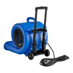 Lavex 3-Speed Commercial Air Mover with Telescoping Handle, Wheels, and GFCI Power Outlets - 1 hp, 1,450 CFM