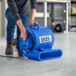 Lavex 3-Speed Commercial Air Mover with Telescoping Handle, Wheels, and GFCI Power Outlets - 1 hp, 1,450 CFM