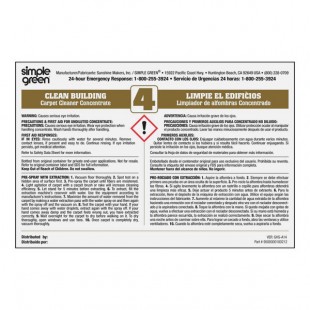 Simple Green Clean Building 9510001000212 Carpet Cleaner Bilingual Secondary Bottle Label - 10/Pack Simple Green Clean Building 9510001000212 Carpet Cleaner Bilingual Secondary Bottle Label - 10/Pack