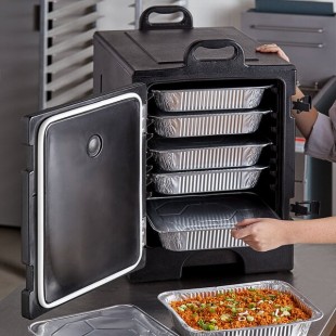 Choice Black Front Loading Insulated Food Pan Carrier - 5 Full-Size Pan Max Capacity
