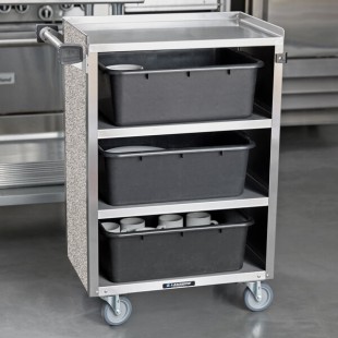 Lakeside 815GS 4 Shelf Medium Duty Stainless Steel Utility Cart with Enclosed Base and Gray Sand Finish - 16 7/8 Lakeside 815GS 4 Shelf Medium Duty Stainless Steel Utility Cart with Enclosed Base and Gray Sand Finish - 16 7/8