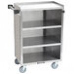Lakeside 815GS 4 Shelf Medium Duty Stainless Steel Utility Cart with Enclosed Base and Gray Sand Finish - 16 7/8 Lakeside 815GS 4 Shelf Medium Duty Stainless Steel Utility Cart with Enclosed Base and Gray Sand Finish - 16 7/8