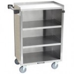 Lakeside 815GS 4 Shelf Medium Duty Stainless Steel Utility Cart with Enclosed Base and Gray Sand Finish - 16 7/8 Lakeside 815GS 4 Shelf Medium Duty Stainless Steel Utility Cart with Enclosed Base and Gray Sand Finish - 16 7/8
