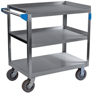 Carlisle UC7032133 3 Shelf Stainless Steel Utility Cart - 33 Carlisle UC7032133 3 Shelf Stainless Steel Utility Cart - 33