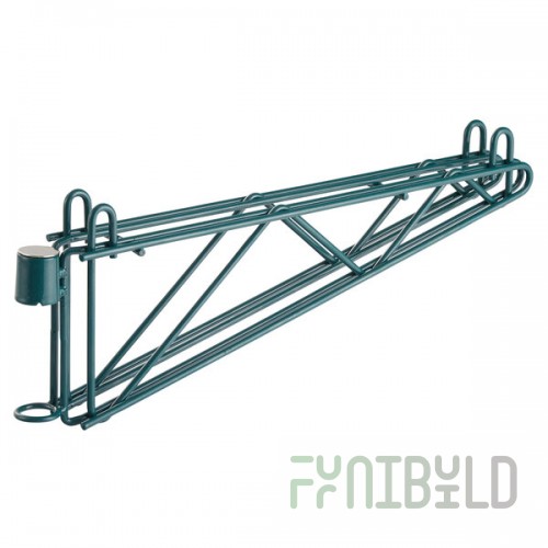 Metro 2WS14K3 Post-Type Wall Mount Shelf Support for Adjoining Super Erecta Metroseal Green 14