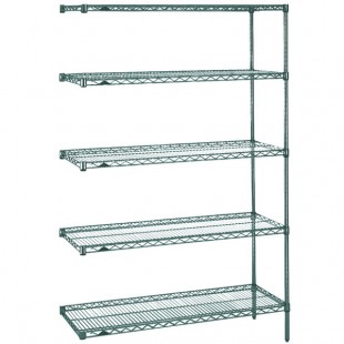 Metro 5AN317K3 Super Erecta Metroseal Green Adjustable Wire Stationary Add-On Shelving Unit - 18 Metro 5AN317K3 Super Erecta Metroseal Green Adjustable Wire Stationary Add-On Shelving Unit - 18