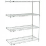 Metro 5AN317K3 Super Erecta Metroseal Green Adjustable Wire Stationary Add-On Shelving Unit - 18