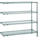 Metro 5AN317K3 Super Erecta Metroseal Green Adjustable Wire Stationary Add-On Shelving Unit - 18