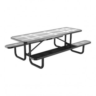 Lifeyard 8' Black Perforated Metal Picnic Table