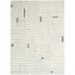 Abani Cabo Collection 4' x 6' Cream / Gray Farmhouse Geometric Labyrinth Area Rug Abani Cabo Collection 4' x 6' Cream / Gray Farmhouse Geometric Labyrinth Area Rug