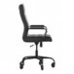 Flash Furniture Whitney Black LeatherSoft Mid-Back Executive Swivel Office Chair with Black Frame and Roller Wheels