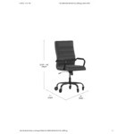 Flash Furniture Whitney Black LeatherSoft Mid-Back Executive Swivel Office Chair with Black Frame and Roller Wheels