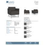 Lesro Luxe Lounge Series Patriot Plus Charcoal Vinyl Guest Arm Chair with Steel Legs
