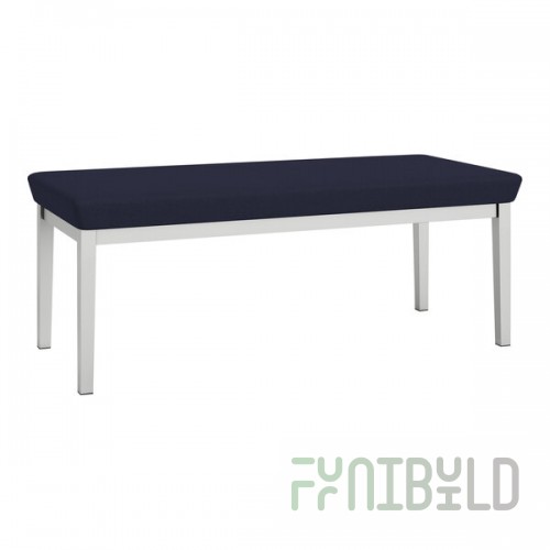 Lesro Lenox Steel Open House Navy Fabric 2-Seat Bench