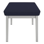 Lesro Lenox Steel Open House Navy Fabric 2-Seat Bench