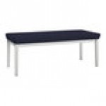 Lesro Lenox Steel Open House Navy Fabric 2-Seat Bench