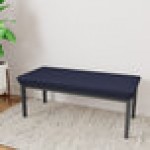 Lesro Lenox Steel Open House Navy Fabric 2-Seat Bench