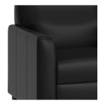 Flash Furniture Agent Black LeatherSoft Loveseat with Charging Bank and Wooden Feet