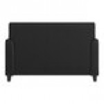 Flash Furniture Agent Black LeatherSoft Loveseat with Charging Bank and Wooden Feet