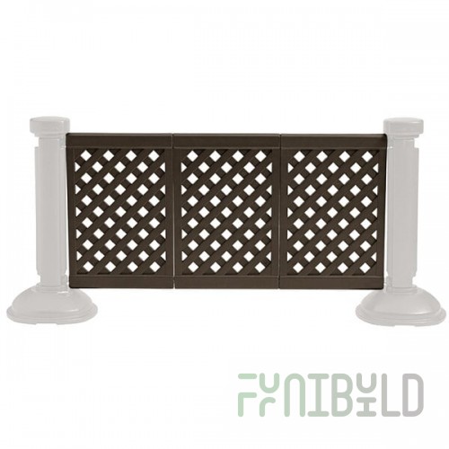 Grosfillex US963423 3 Panel Resin Patio Fence - Brown